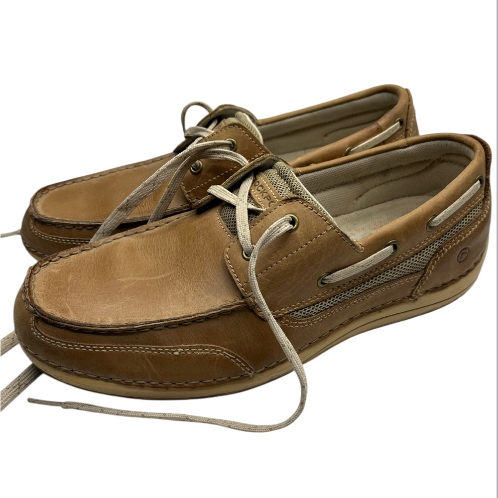 Rockport Tan Leather Boat Shoes